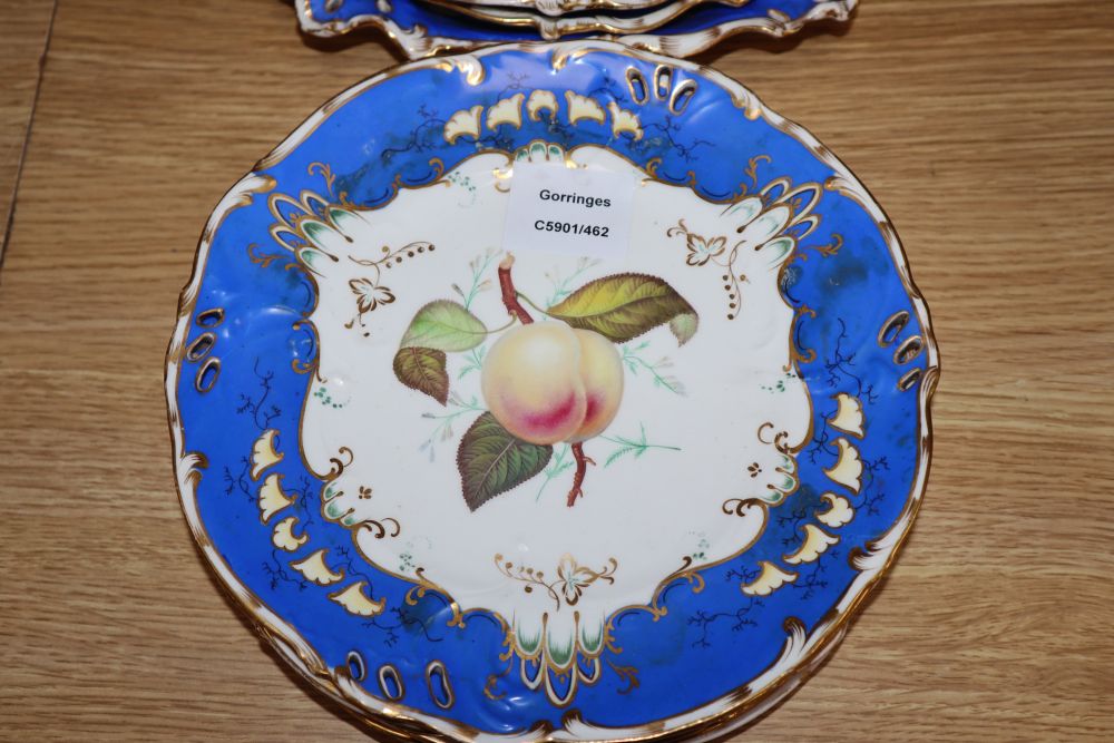 A Victorian Continental porcelain part dessert service